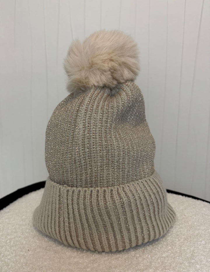 Bonnet Beige Pailleté Accessoires Miss Guapa