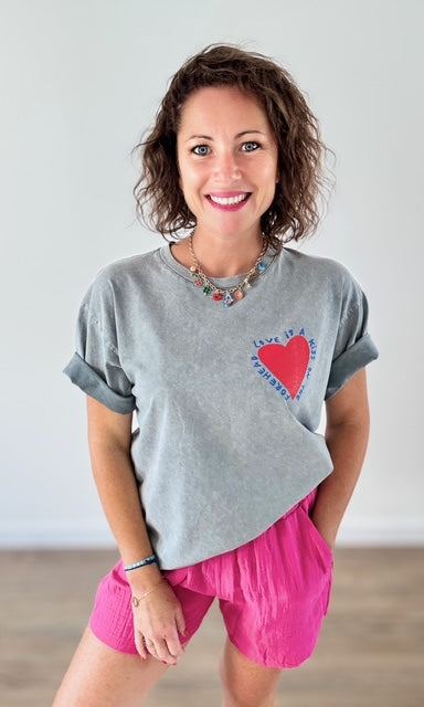 Tee-shirt Gris Délavé Tee-Shirt et Tops Miss Guapa