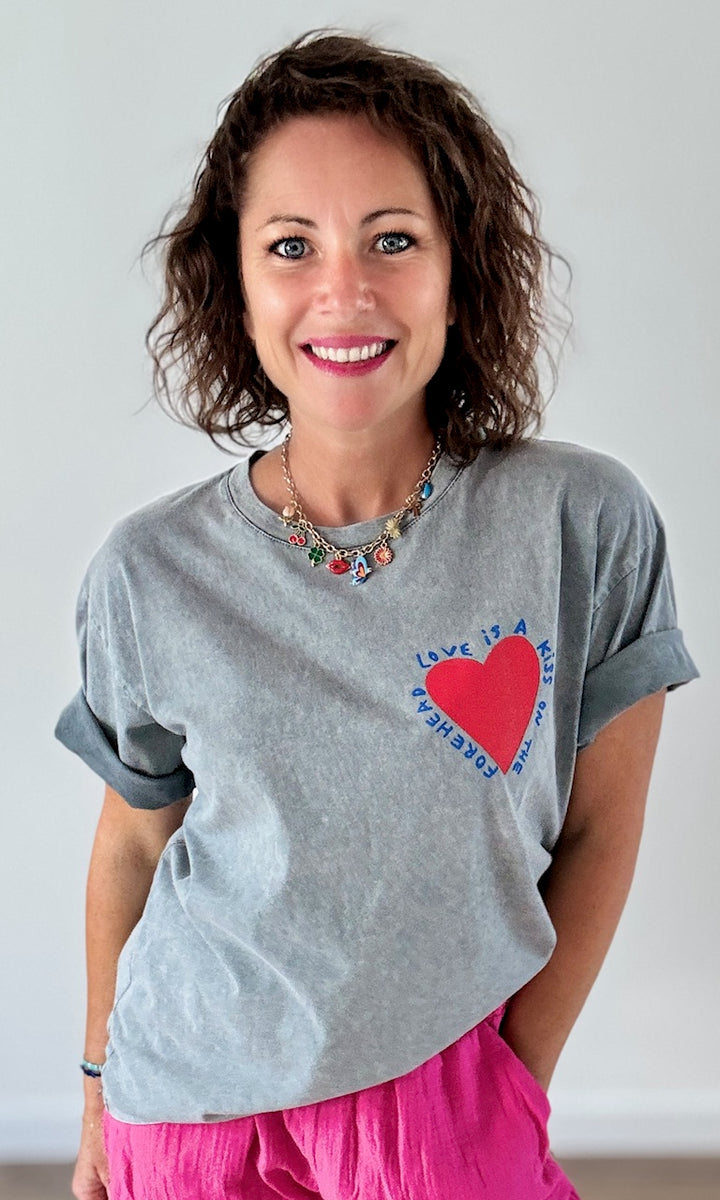 Tee-shirt Gris Délavé Tee-Shirt et Tops Miss Guapa