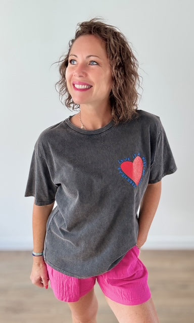 Tee-shirt Noir Délavé Tee-Shirt et Tops Miss Guapa