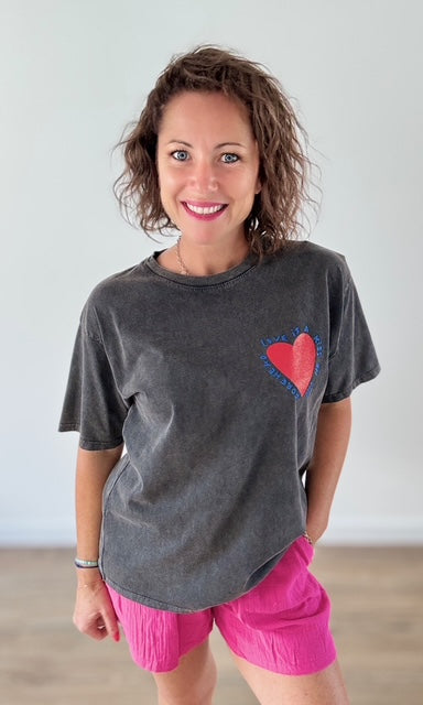 Tee-shirt Noir Délavé Tee-Shirt et Tops Miss Guapa