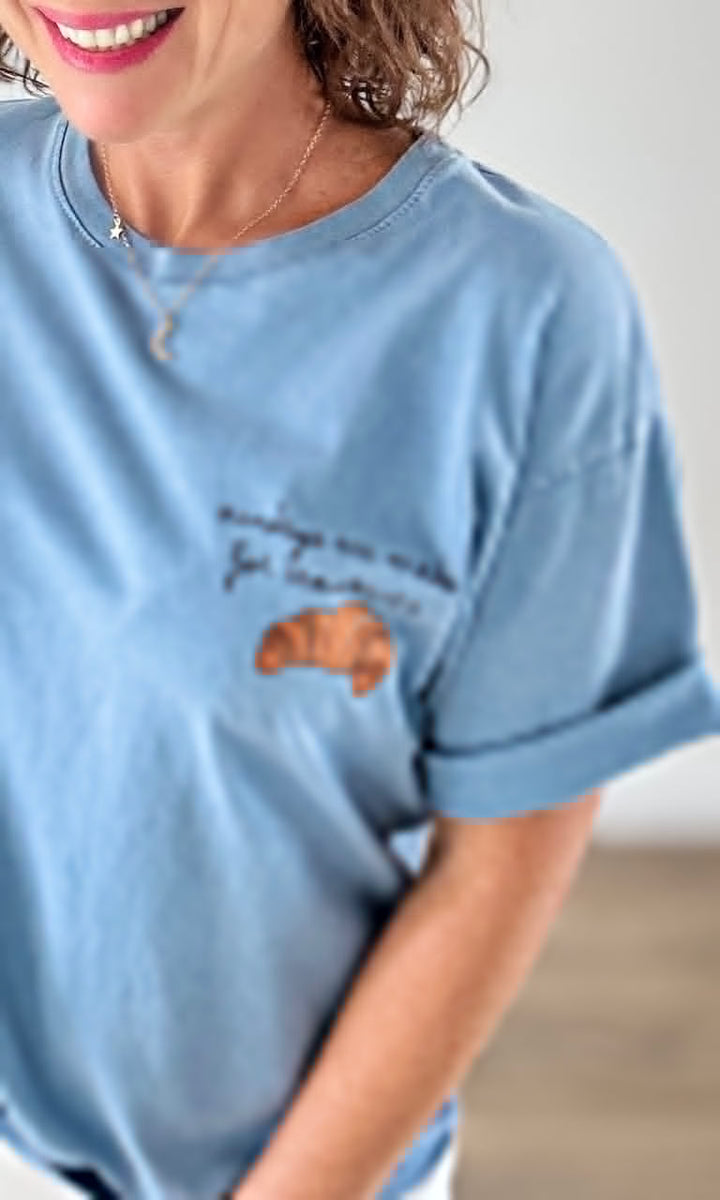 Le Tee-shirt Bleu Croissant Tee-Shirt et Tops Miss Guapa