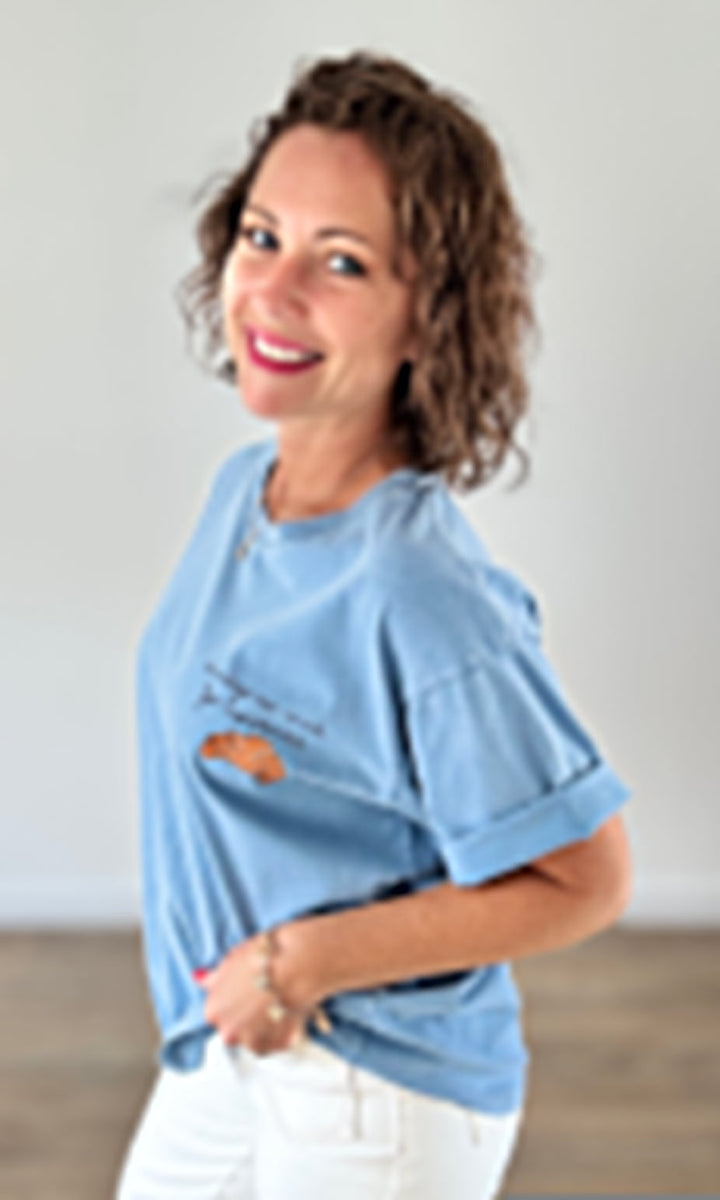 Le Tee-shirt Bleu Croissant Tee-Shirt et Tops Miss Guapa