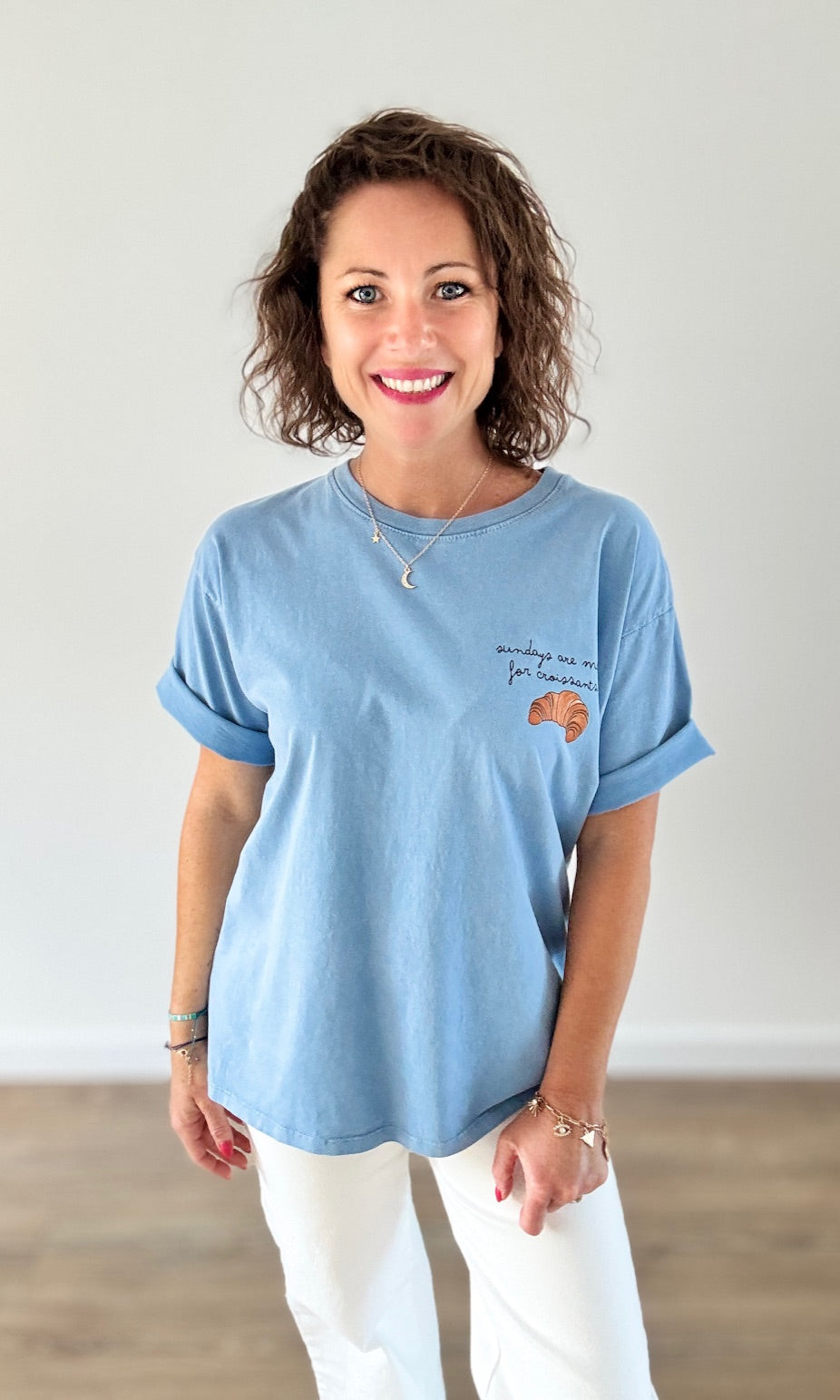 Le Tee-shirt Bleu Croissant Tee-Shirt et Tops Miss Guapa