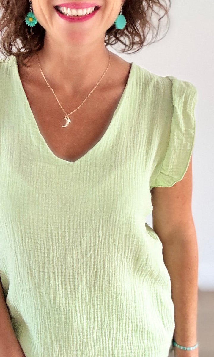 Top sans manches vert clair Tee-Shirt et Tops Miss Guapa