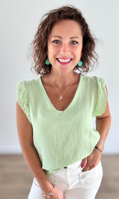 Top sans manches vert clair Tee-Shirt et Tops Miss Guapa