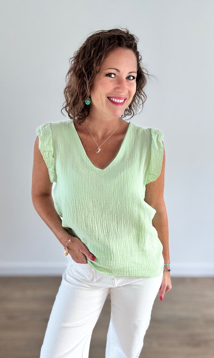 Top sans manches vert clair Tee-Shirt et Tops Miss Guapa