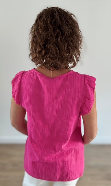 Top sans manches rose fuchsia Tee-Shirt et Tops Miss Guapa