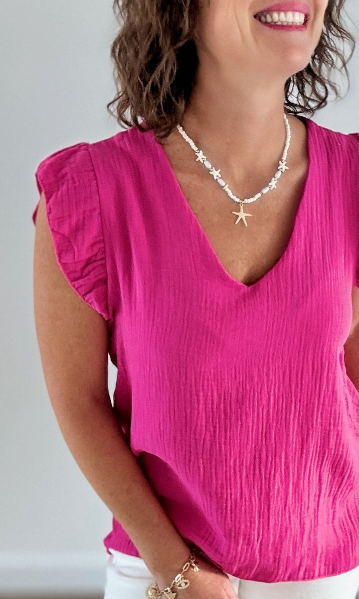 Top sans manches rose fuchsia Tee-Shirt et Tops Miss Guapa