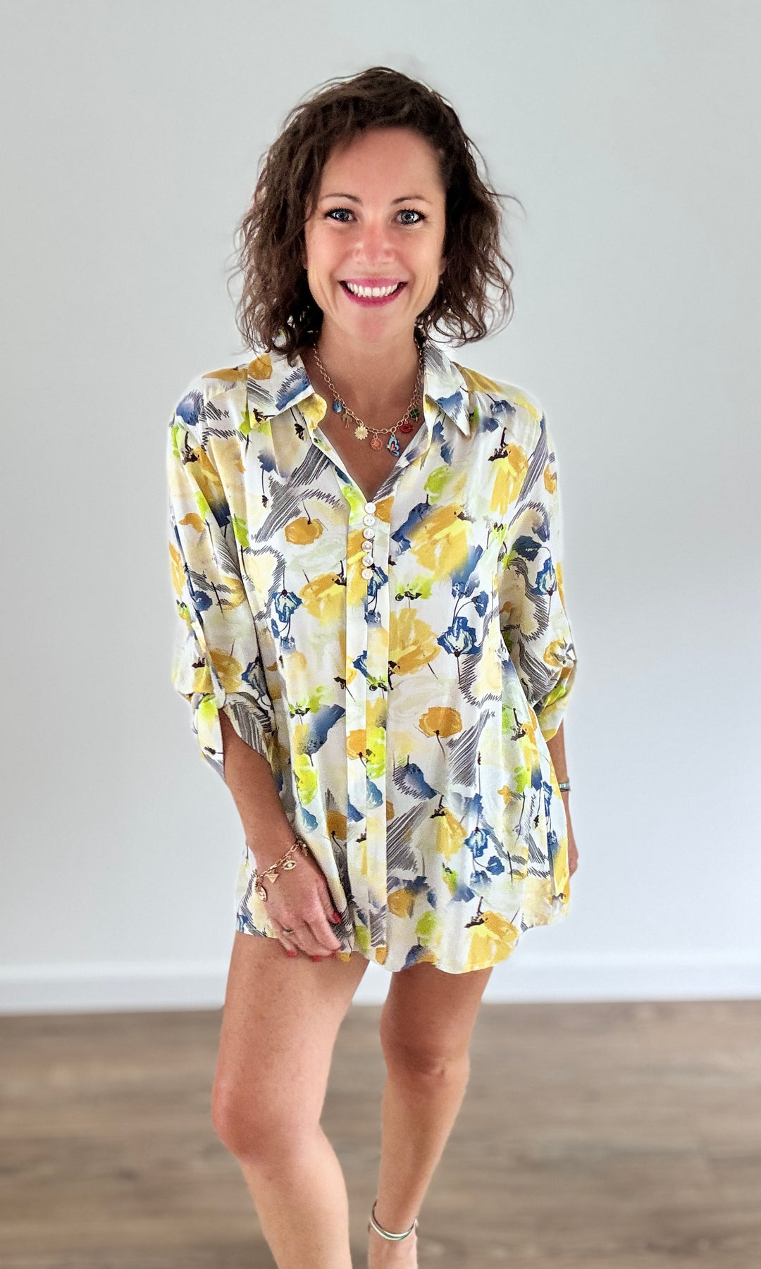 Blouse imprimés floral jaune Chemises et Blouses Miss Guapa