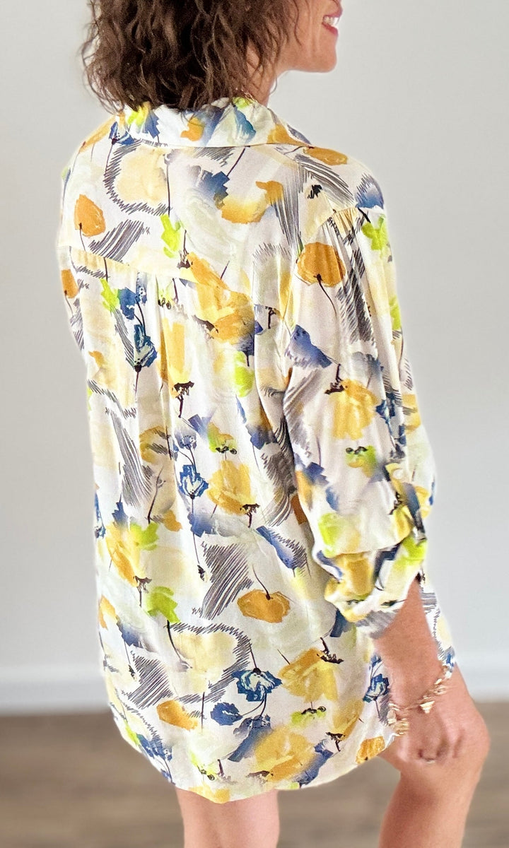 Blouse imprimés floral jaune Chemises et Blouses Miss Guapa
