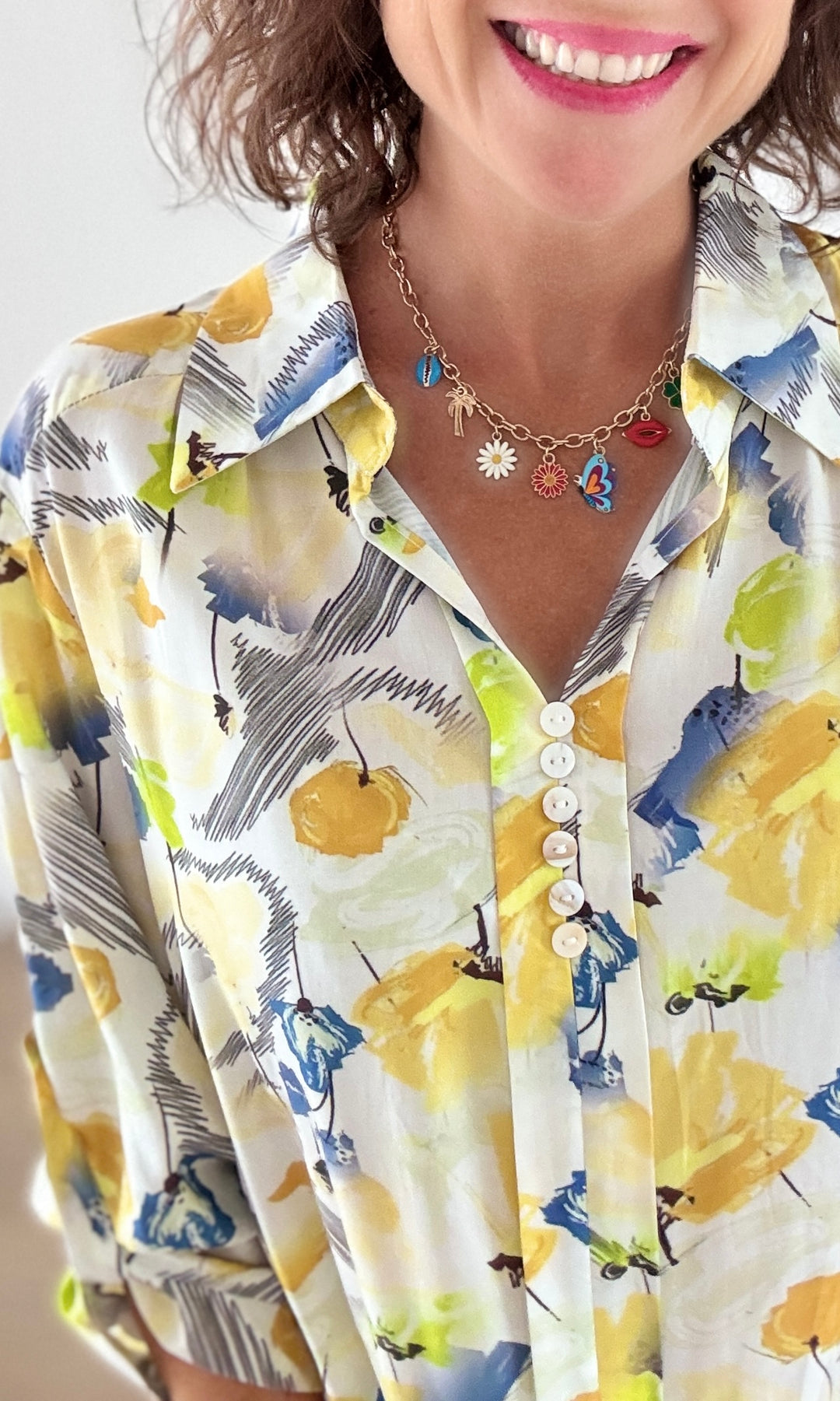 Blouse imprimés floral jaune Chemises et Blouses Miss Guapa