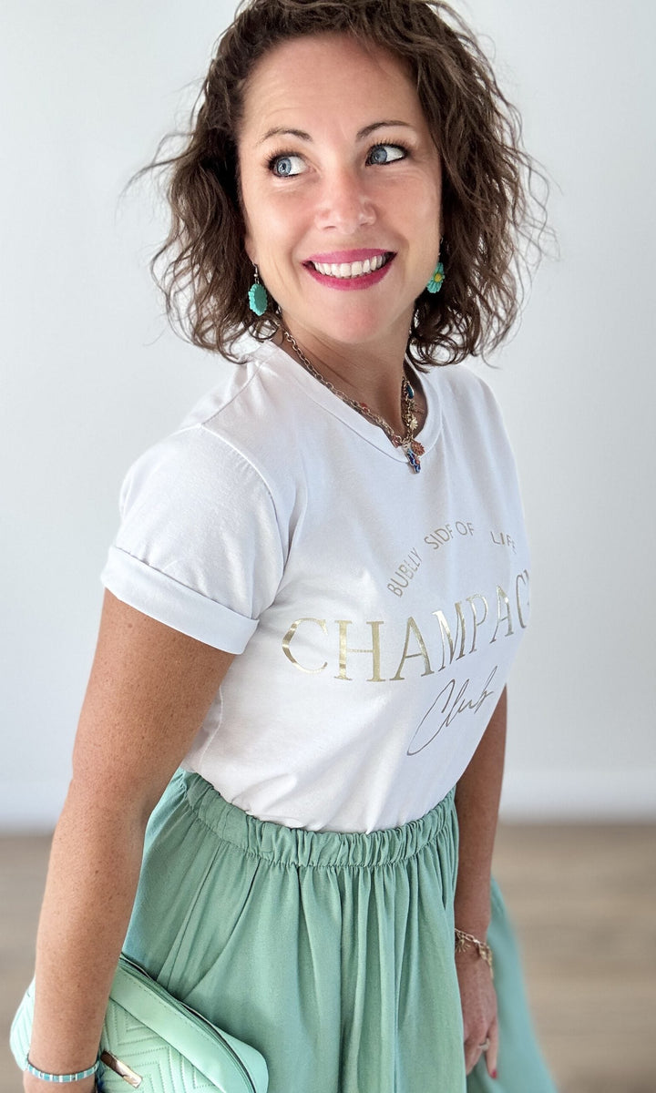Tee-shirt Blanc "Champagne" Tee-Shirt et Tops Miss Guapa