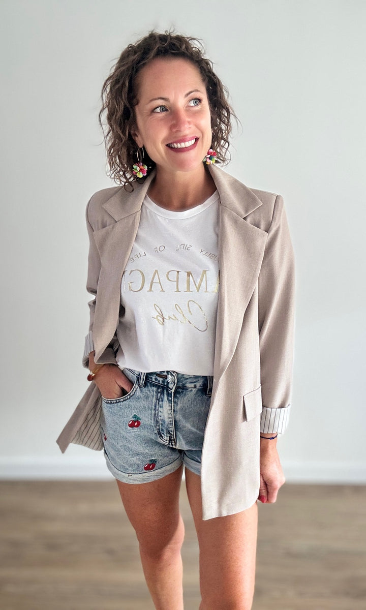 Blazer Beige Vestes et Blazers Miss Guapa
