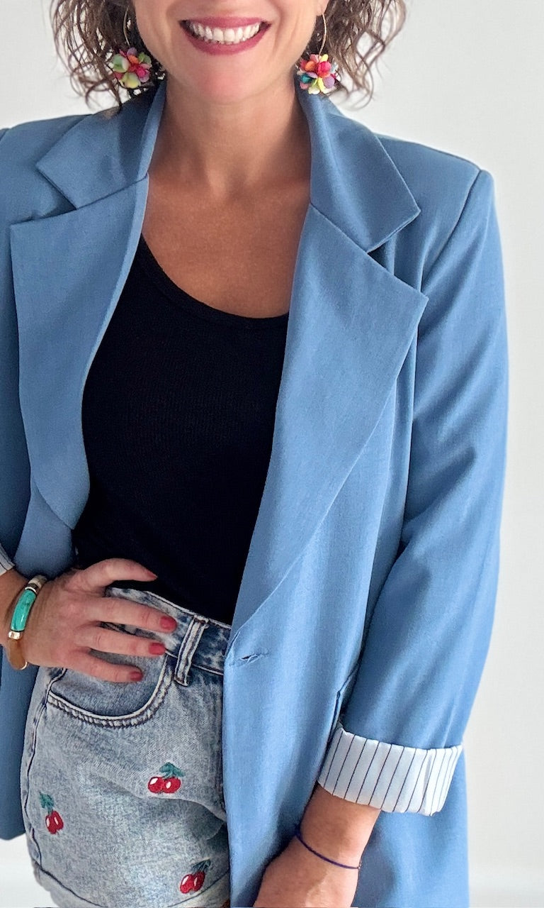 Blazer Bleu Vestes et Blazers Miss Guapa