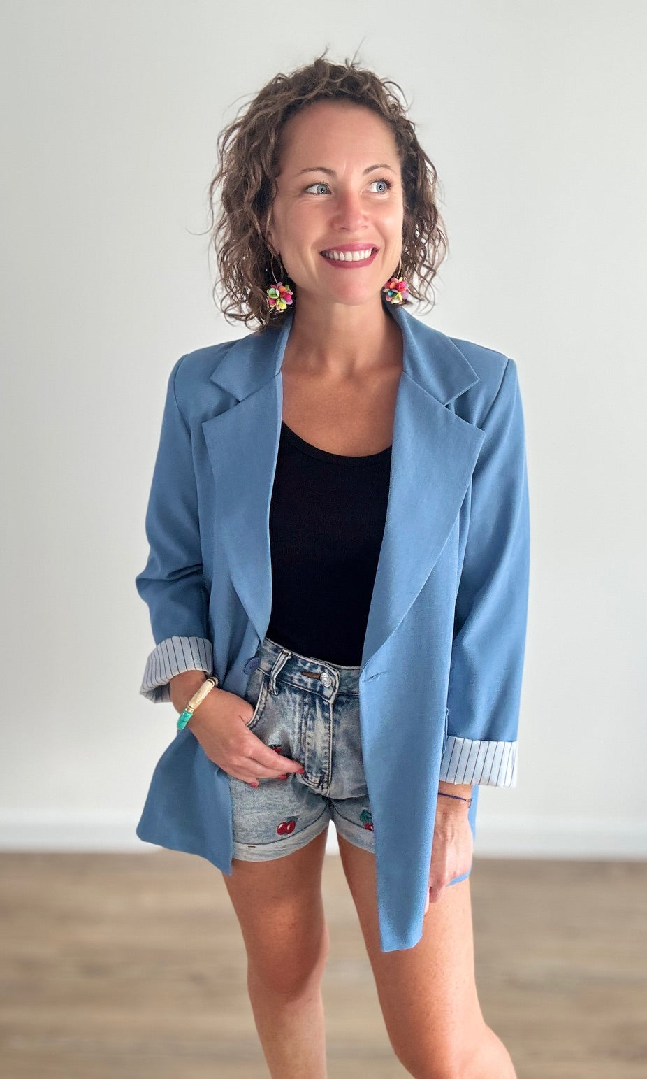 Blazer Bleu Vestes et Blazers Miss Guapa