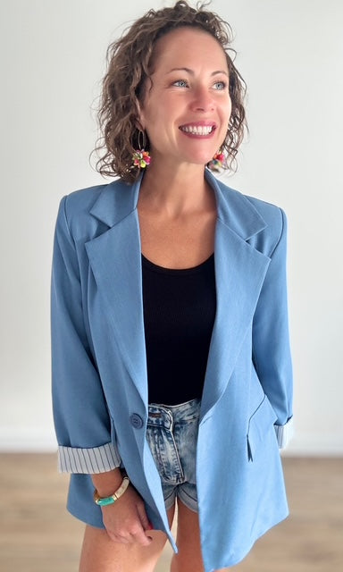 Blazer Bleu Vestes et Blazers Miss Guapa