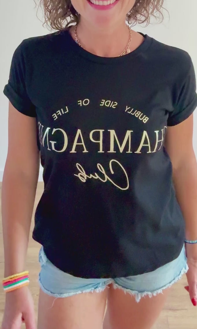 Tee-shirt Noir "Champagne"