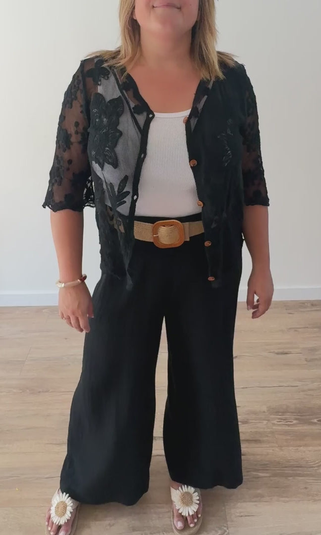 Pantalon large et fluide Noir