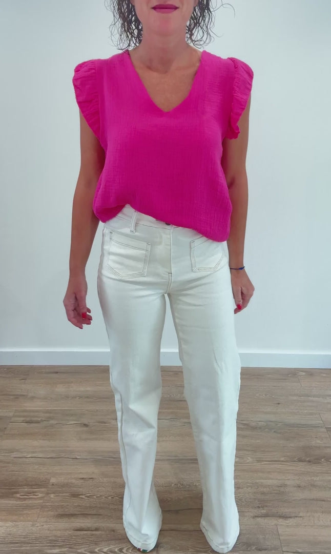 Jean Wide Leg Écru
