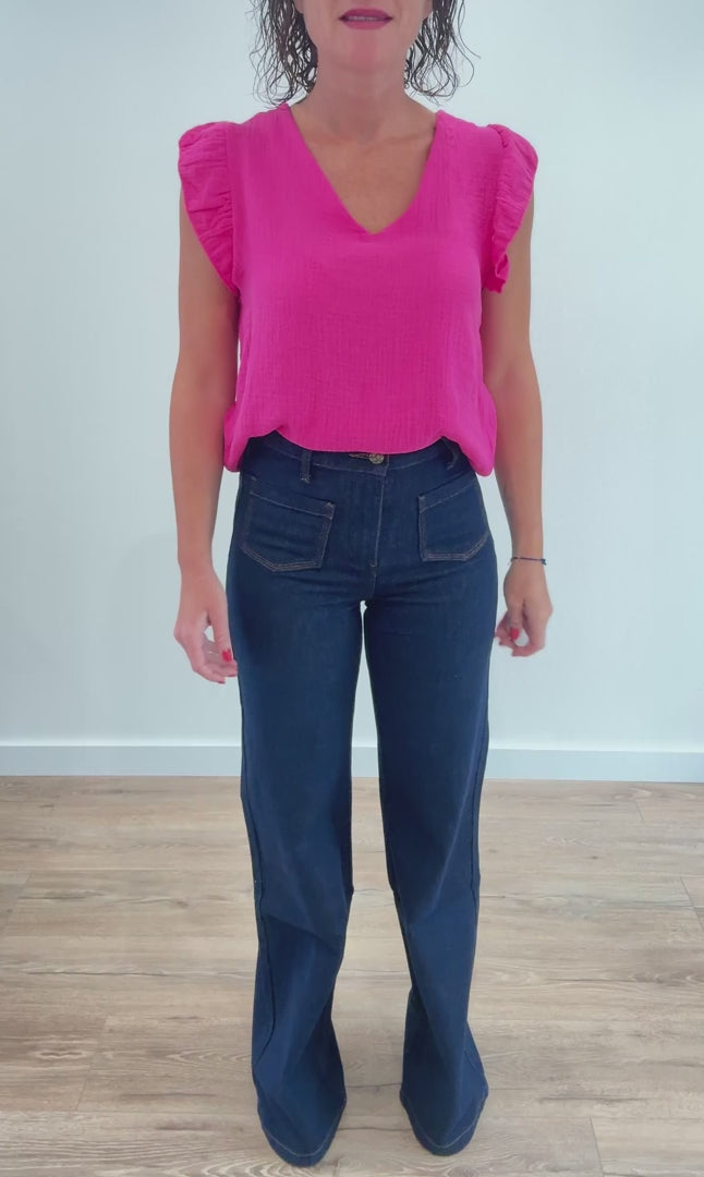 Jean Wide Leg Bleu Jean Marine