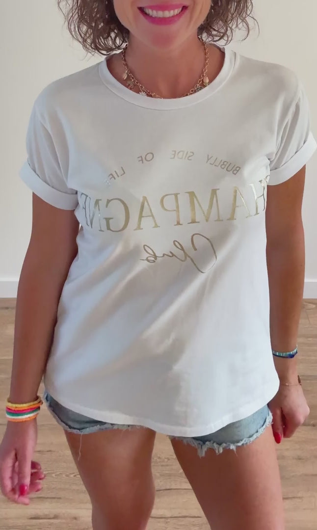 Tee-shirt Blanc "Champagne"