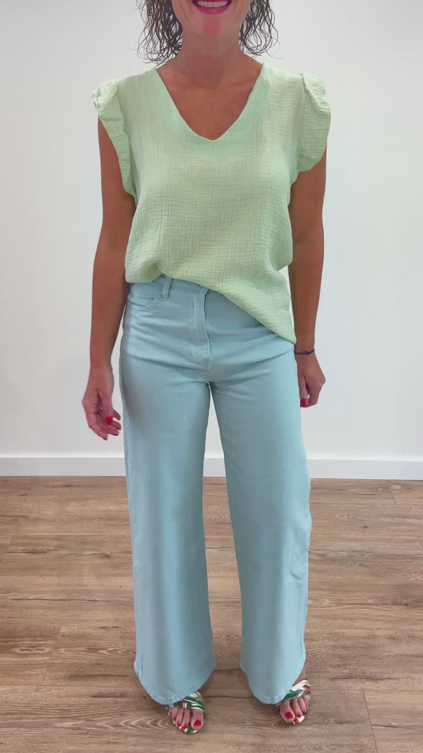 Jean Wide Leg Bleu Ciel