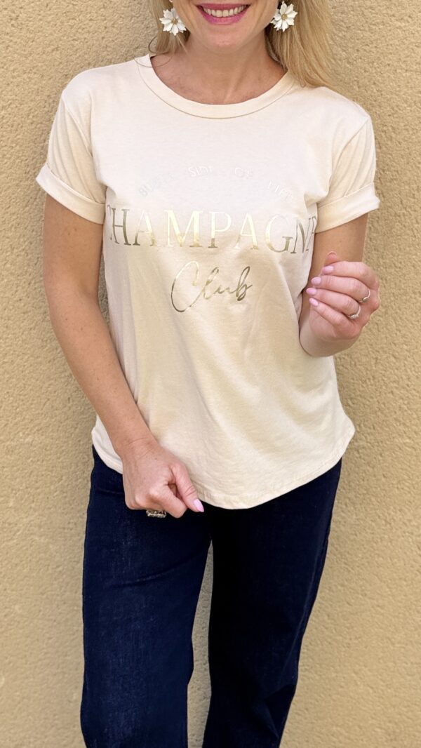 Tee-shirt inscription "Champagne" FELICIA - Beige