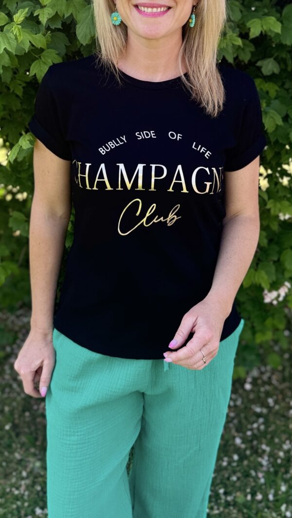 Tee-shirt inscription "Champagne" FELICIA - Noir
