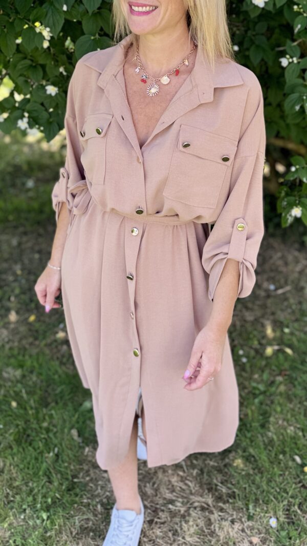 Robe chemise longue ISABELA - Camel
