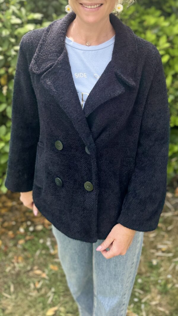 Manteau court tout doux ALMA - Noir