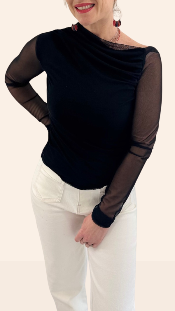 Top en mesh CINTYA - Noir