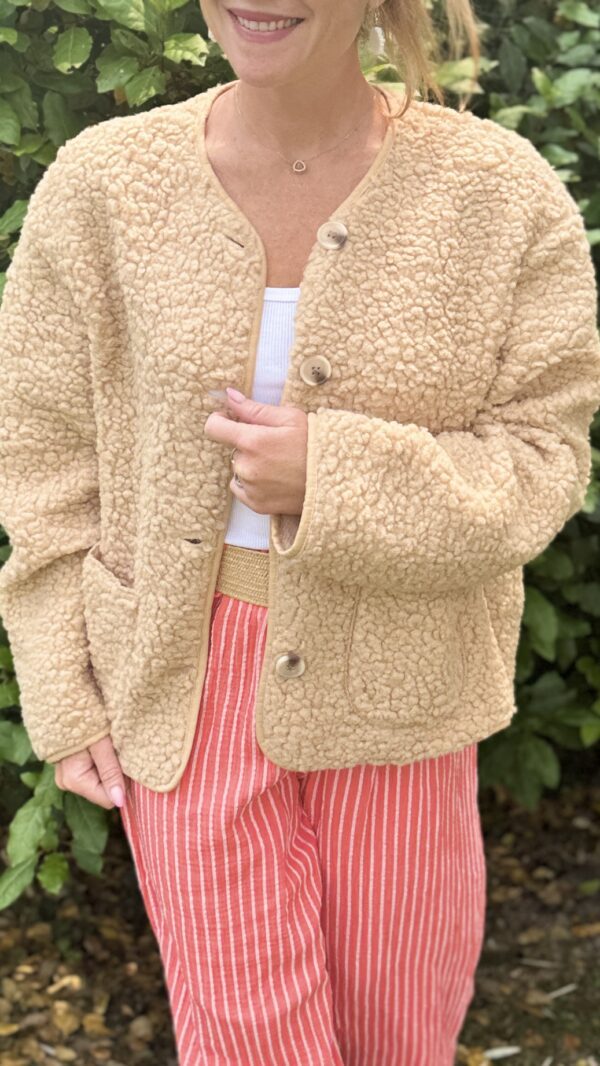 Veste moumoute manches longues CARMEN - Tan