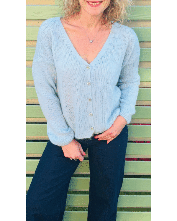 Gilet col V LISA - Bleu