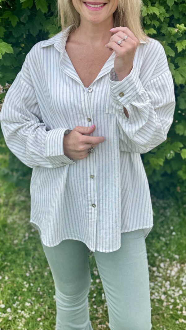 Chemise à rayures CLAIRA - Ecru