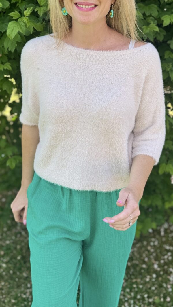 Pull manches courtes JOHANE - Beige