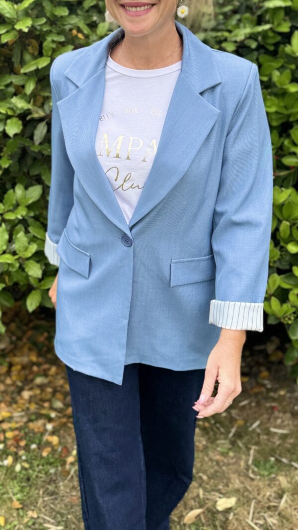 Veste blazer à rayures SABRINA - Bleu