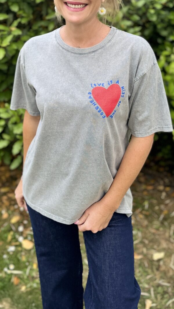 Tee-shirt coeur ALIX - Gris
