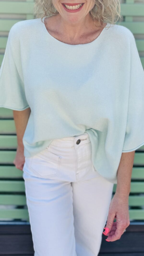 Pull manches 3/4 WENDY - Bleu ciel