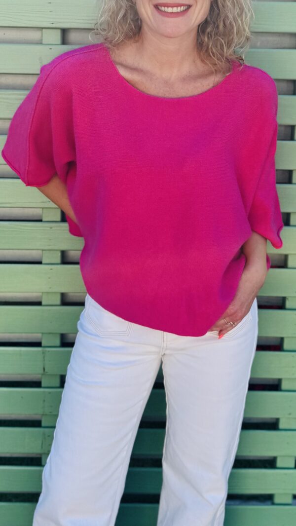 Pull manches 3/4 WENDY - Rose fuchsia