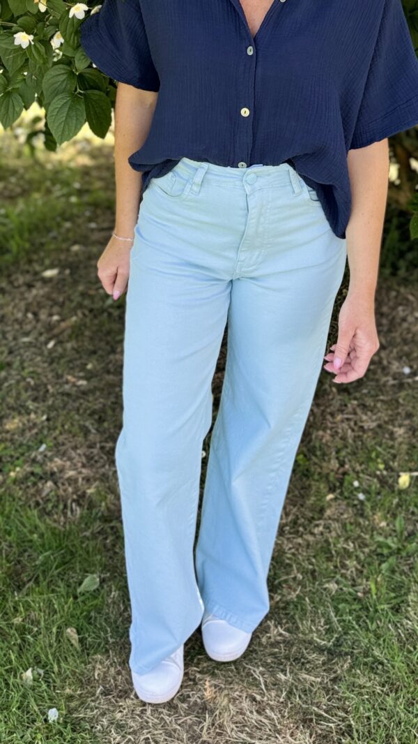 Jean wide leg NORA - Bleu ciel