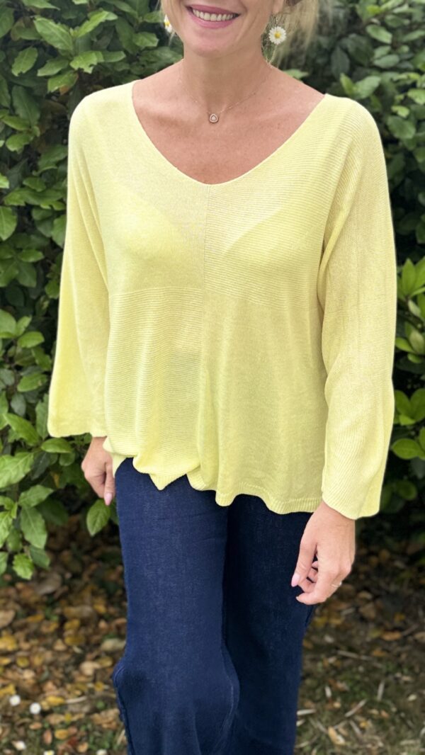 Pull fin manches longues LINE - Jaune